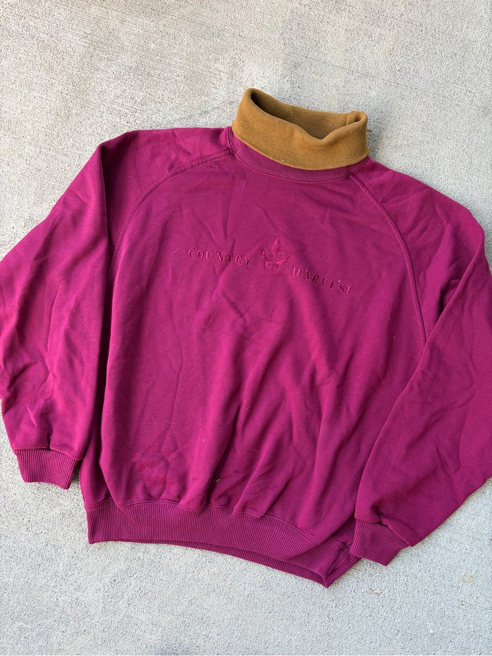 Vintage 90s Y2K Gap country harvest leaf leaves turtleneck crewneck mock neck